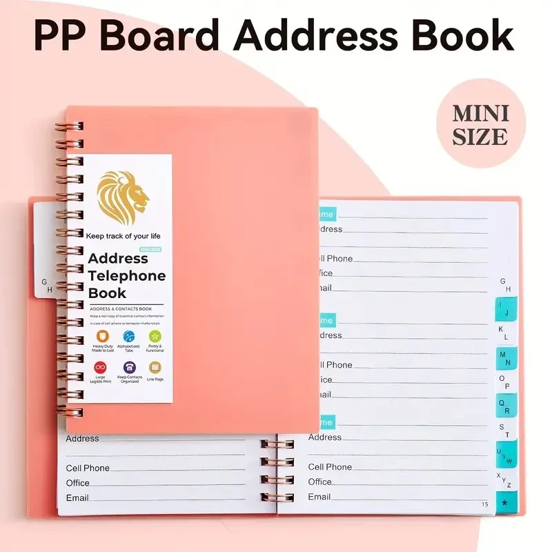 Mini veľkosti notebook Telefónna adresa a kniha o narodeninách s abecednými kartami Poznámkový blok