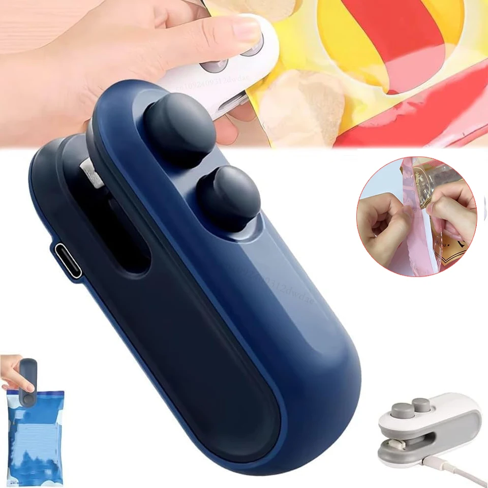 Mini vyhrievané vrecko Tesnenie Prenosné vykurovacie vrecko tesniaci stroj USB nabíjateľné 2 v 1 ručnom plastovom taške na potraviny