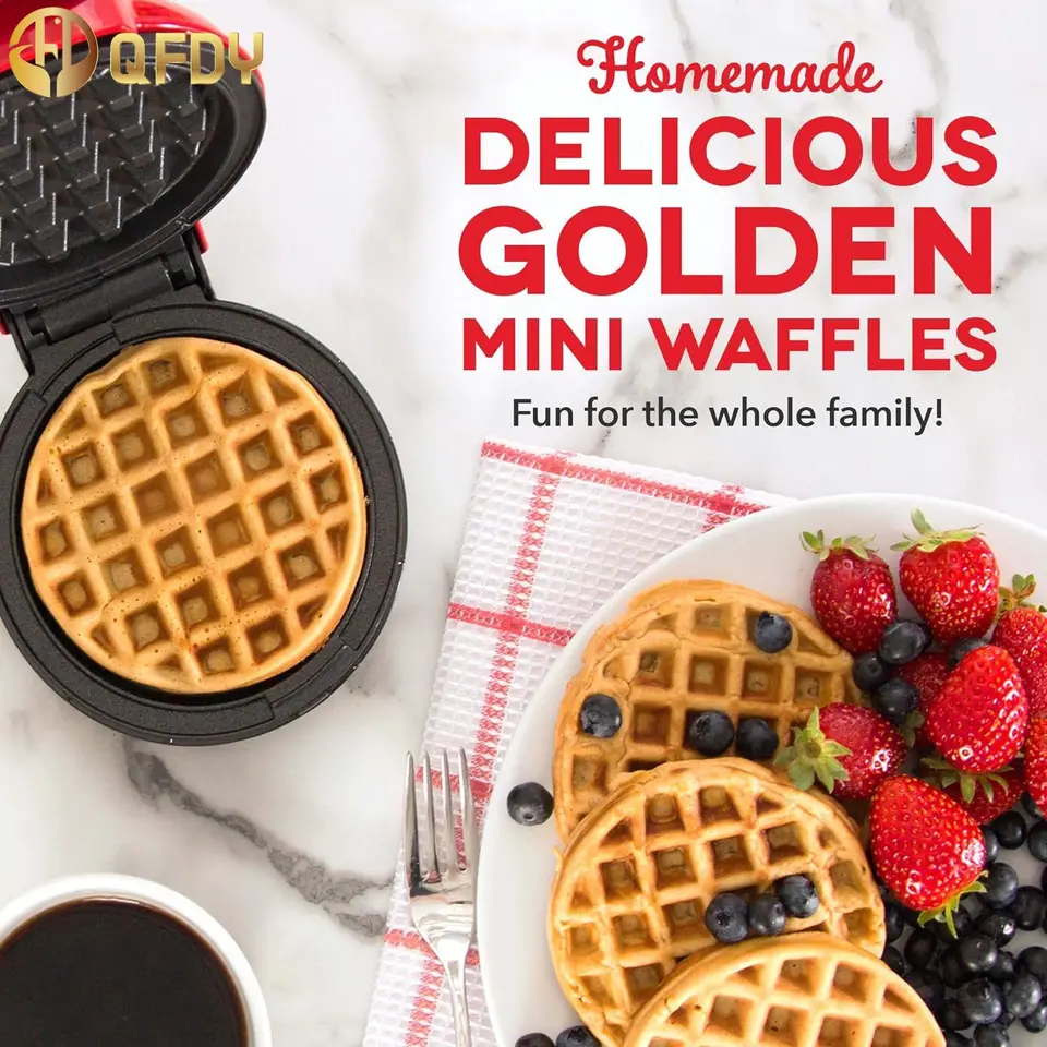 Mini Waffle Maker Electric Breakfast Maker Non Stick Pacake Bubble Egg Cake Pank Eggette Stroj 350W