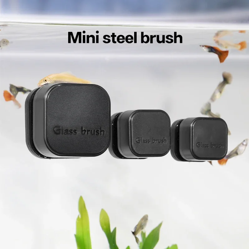 Mini štvorcová magnetická kefka, silné magnetické čistenie, čistenie aktívnej nádrže, odstraňovanie rias, malá akváriová akváriová nádrž