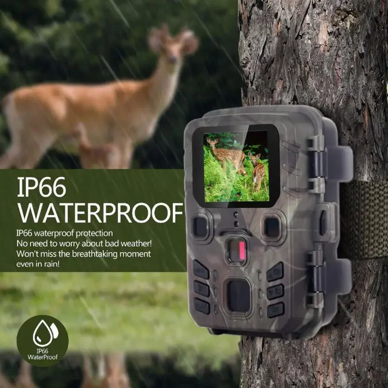 MINI301 Huncing Trail Camera Camera 12MP 1080p 0,45 s Rýchle spúšťací čas Outdoor Wildlife Camera Dohľad Night Vision Photo