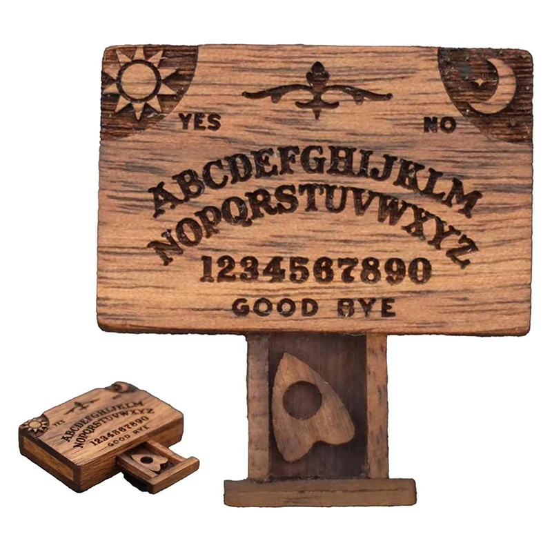 Miniatúrna duchovná doska s zásuvkou Ouija Board Drevené miniatúry s planchetmi Emocionálna láska zásuvka Domovod