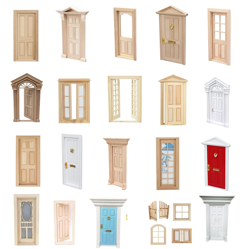 Miniatúrne drevené škriatkové dvere víla Dvere Mini House Elf Dvere Doplnky predstierajte hranie hračky pre deti simulácie nábytku simulácia miniatúr