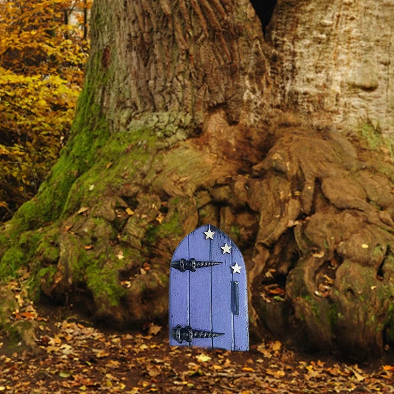 Miniatúrne rozprávkové dvere pre stromy vonkajšie, kmeň stromov a dekorácie detskej izby, magické dvere domov