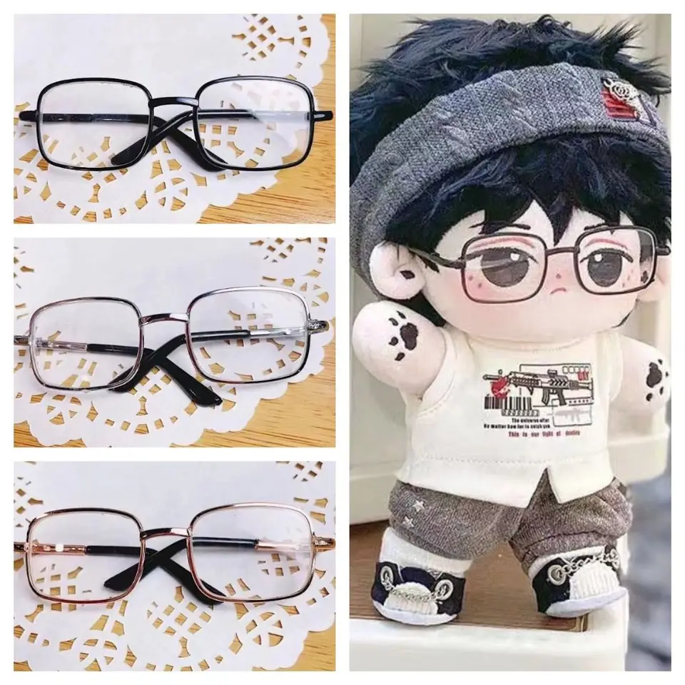 Miniatúrny obdĺžnik 8,5 cm okuliare 8,5 cm hračky Mini Doll Glasses Multi Color Labubu Gububu Dolls Príslušenstvo
