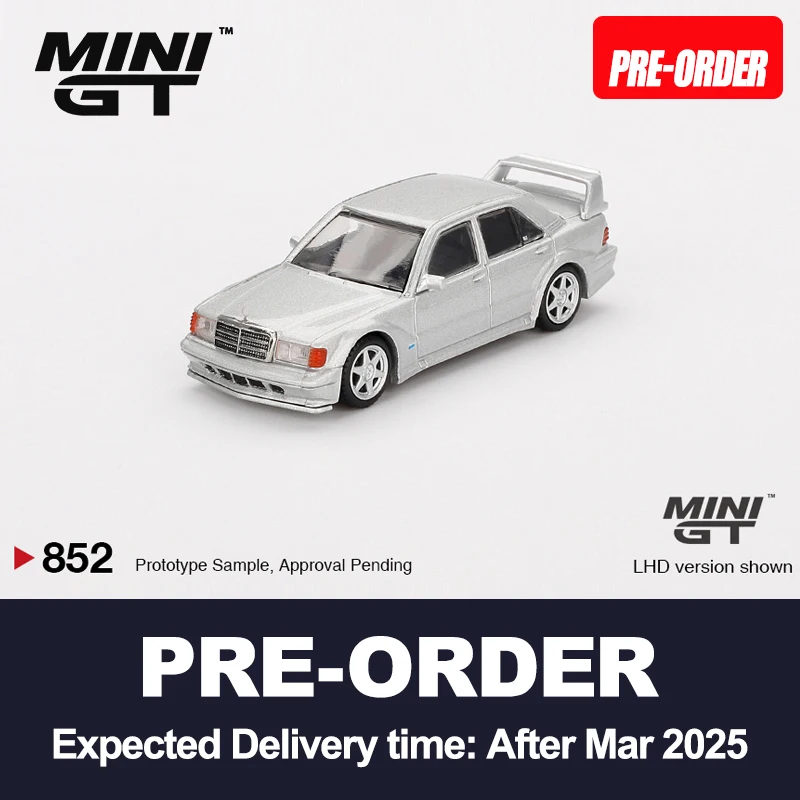 Minigt 1:64 190E 2.5-16 EVO II Astral Silver zliatiny Model 852