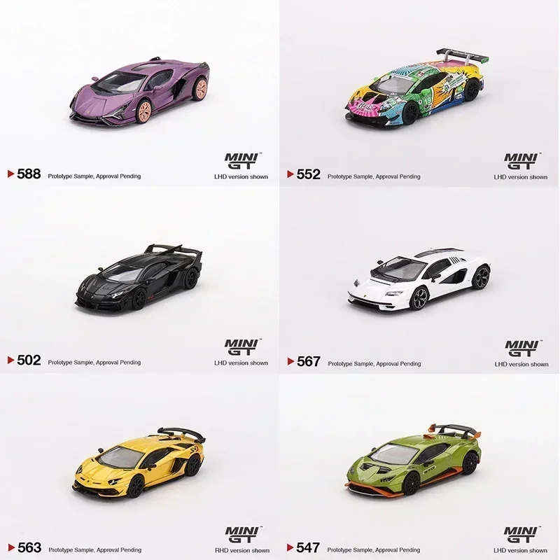 Minigt 1/64 Lamborghini Series 722 Huracan GT3 803 Aventador SVJ 63 Roadster Diecast Diorama Car Model Model Hračky Darčeky