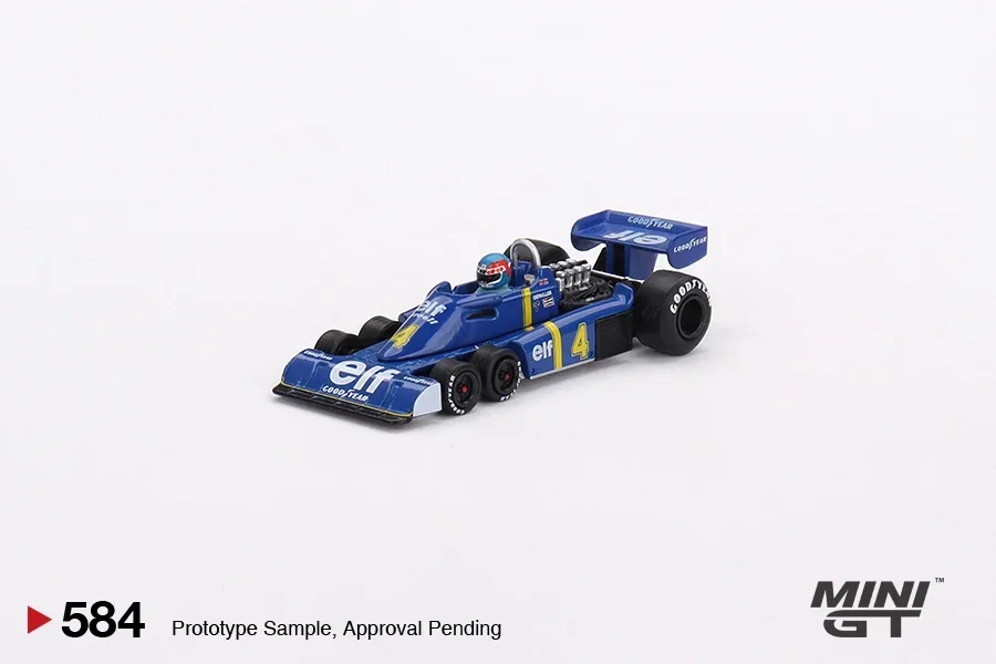 Minigt 1/64 Tyrrell P34 #4 Patrick DePailler1976 Švédsky GP 2. miesto MGT00584-COM ABAR ALOY Diecast Metal Hračky pre chlapcov