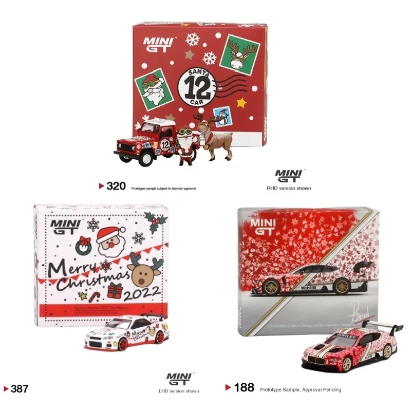 Minigt 1:64 Vianoce Limited 387 Nissan GTR R34 Land Rover Bentley zliatiny Miniatúrny model, dospelé ozdoby,