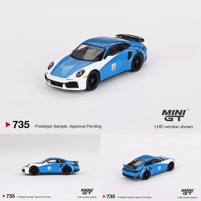 Minigt 735 1:64 Porsche 911 992 Turbo S bezpečnostné auto 2023 IMSA Daytona 24 hodín Diecast diorama Model Collection Miniature Toys