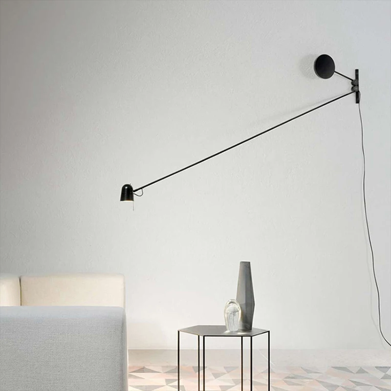 Minimalistická čierna biela stena svetlo taliansky štýl stmievateľné LED LED plavecké ramená nástenná lampa Luminaria obývacia izba spálňa nástenné umenie dekor