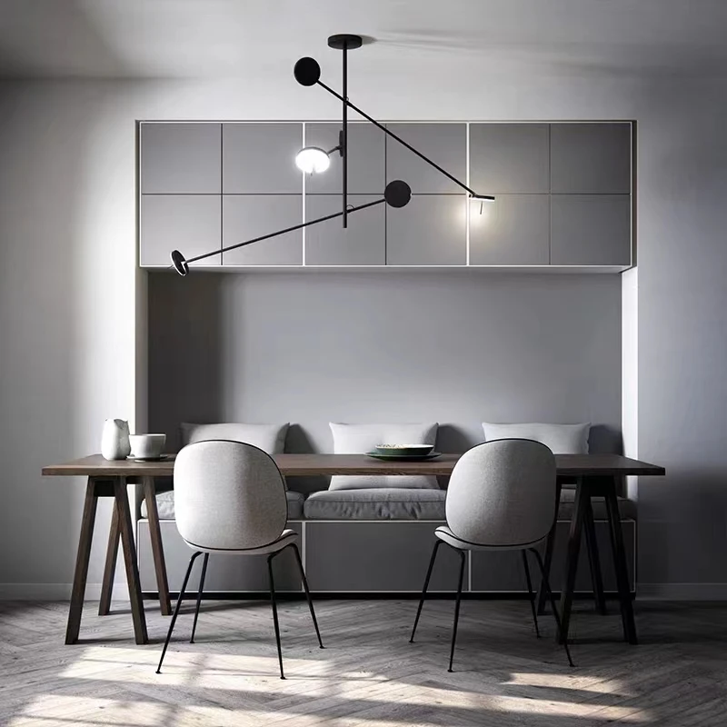 Minimalistické lustre LED obývacia izba závesné svietidlo svietidlá čierny kovový svietidlo Novinka
