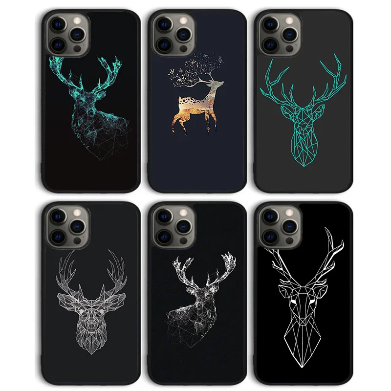 Minimalistické zvieracie jelene telefónne puzdro pre iPhone 16 15 SE2020 14 13 11 12 pro max