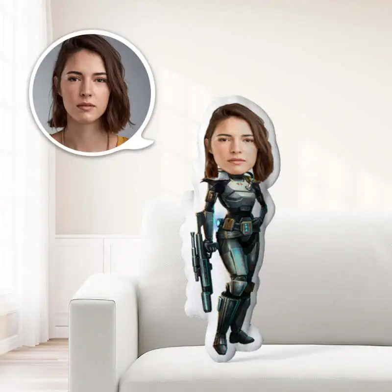 Minime vankúš vankúš na bábiky Photo tvár Prispôsobené kreatívne prispôsobené dievča tvárou vankúš Bounty Hunter Star