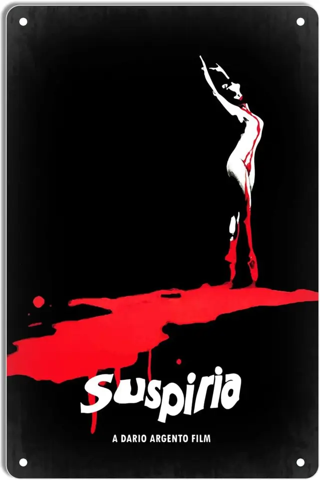 Minimálne filmové plagáty s kovovou plechovkou Suspiria pre dekoráciu domáceho kina a retro stena