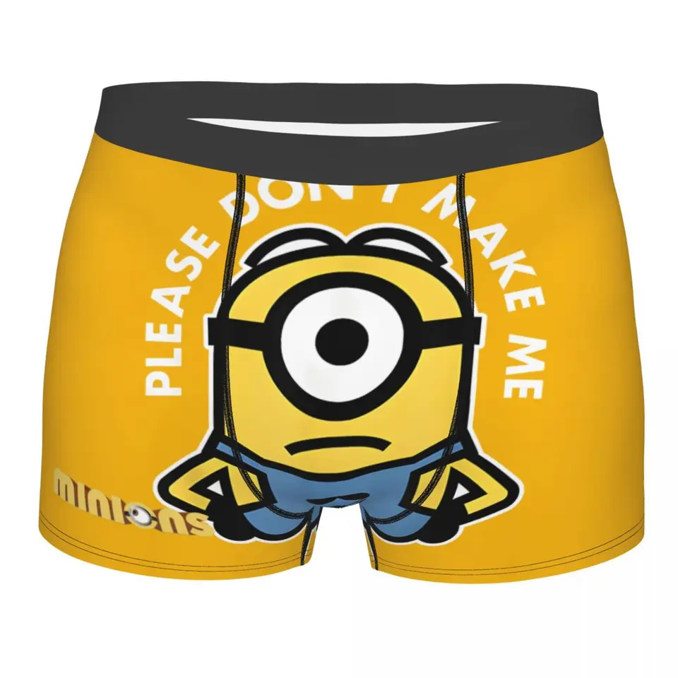 Minions Despicable Me Minions Podporne bavlnené nohavičky Pánske spodné prádlo Pohodlné šortky boxer s nohavičky