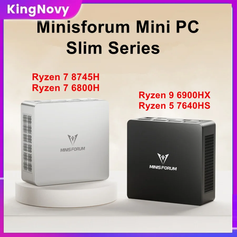 Minisforum UM870 Slim Office Mini PC AMD Ryzen 7 8745H USB4.0 2*DDR5 2*PCie4.0 2.5g LAN Prenosné stoly Windows 11 NUC WiFi6E