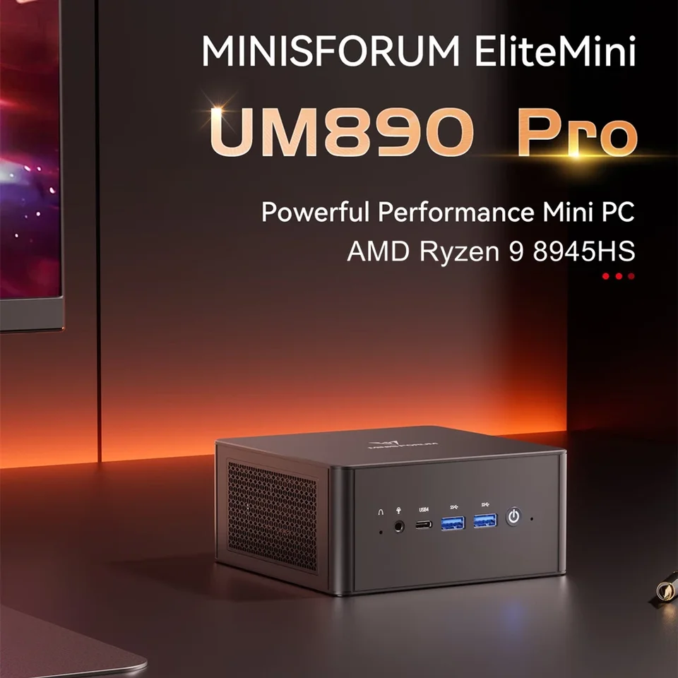 Minisforum UM890 UM880 Pro Gaming Mini PC AMD Ryzen 9 8945HS R7 8845HS PRO 2*DDR5 Cold Wave 2,0 WIFI 6E Window 11 MINI Computer