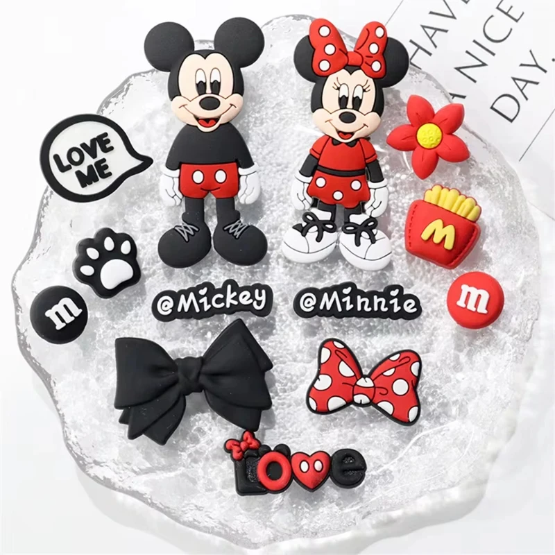 Miniso 13ks Disney Mickey a Minne Cartoon Charms pre upchatie rôznych zodpovedajúcich sandálov náramky náramkov vianočných večierkov