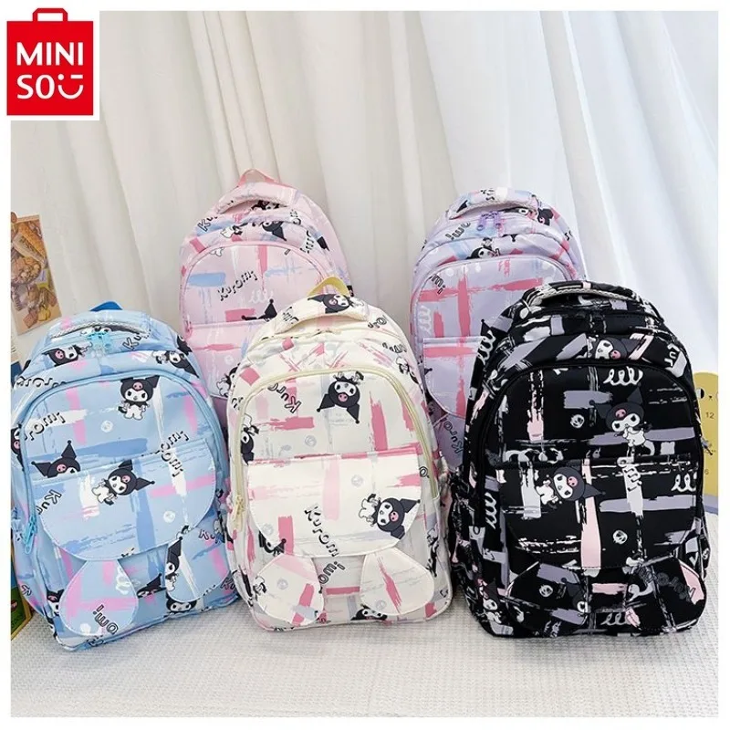 Miniso 2024 Trendy nová veľká kapacita odolná Kuromi Backpack študent vysoko kvalitný sladký a roztomilý batoh
