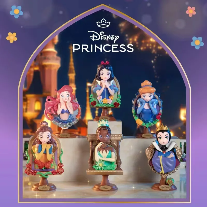 Miniso Autentická princezná zrkadlo Ser Series Series slepej krabičky Ručne vyrobená snehobiela plocha ozdoba roztomilý dievčenský darček darček