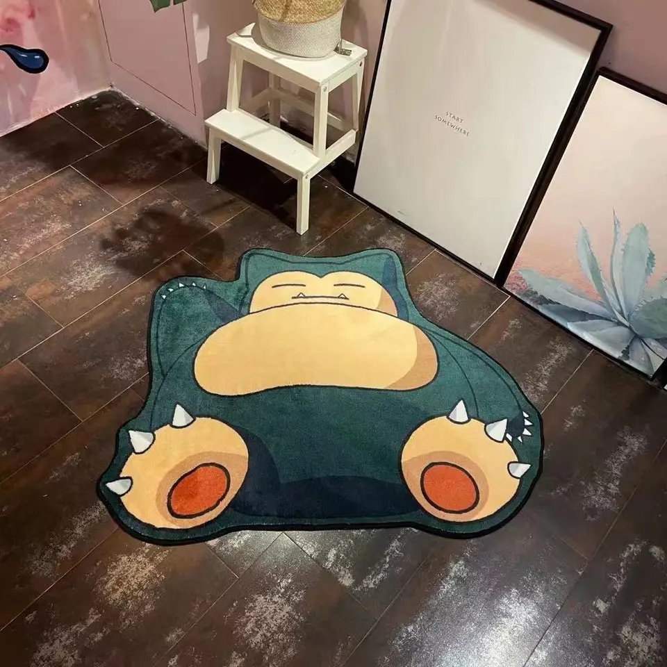 Miniso Cartoon Anime Pokemon plyšový koberec nepravidelná podlahová podlaha Pikachu faux Cashmere Cashmere Obývacia izba kúpeľňa nočné koberec dom