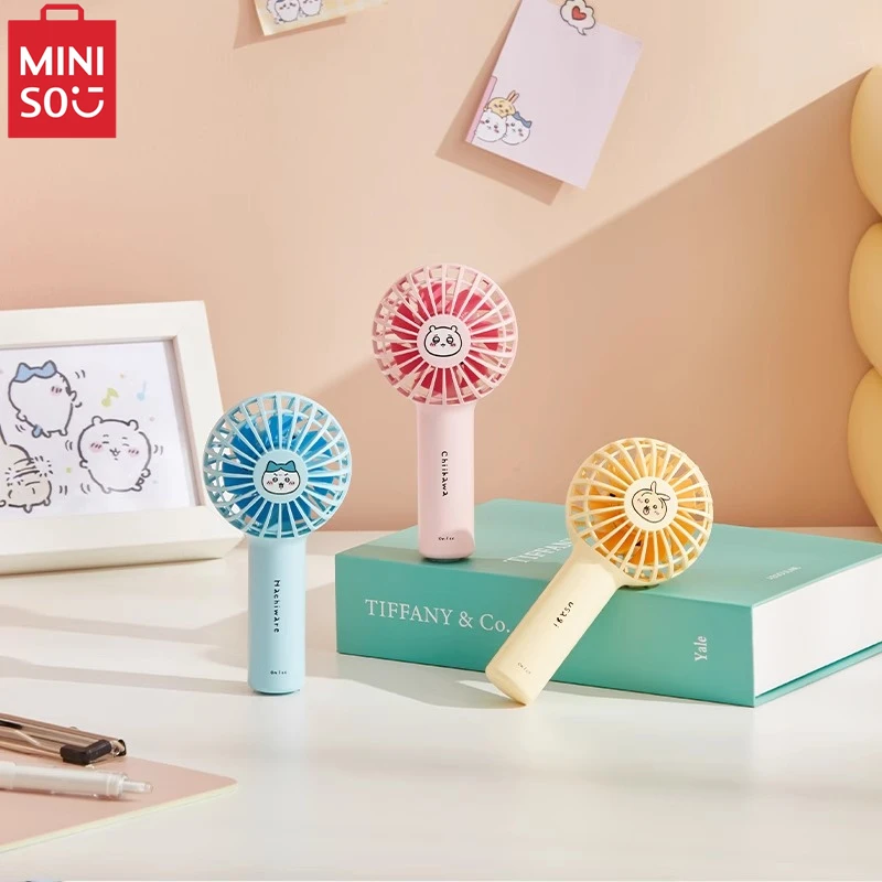 Miniso Chiikawa Series 1200 mAh ručný Mini Fan Fan letna anime kancelária Outdoor Camping Air chladič detská hračka Darček k narodeninám darček