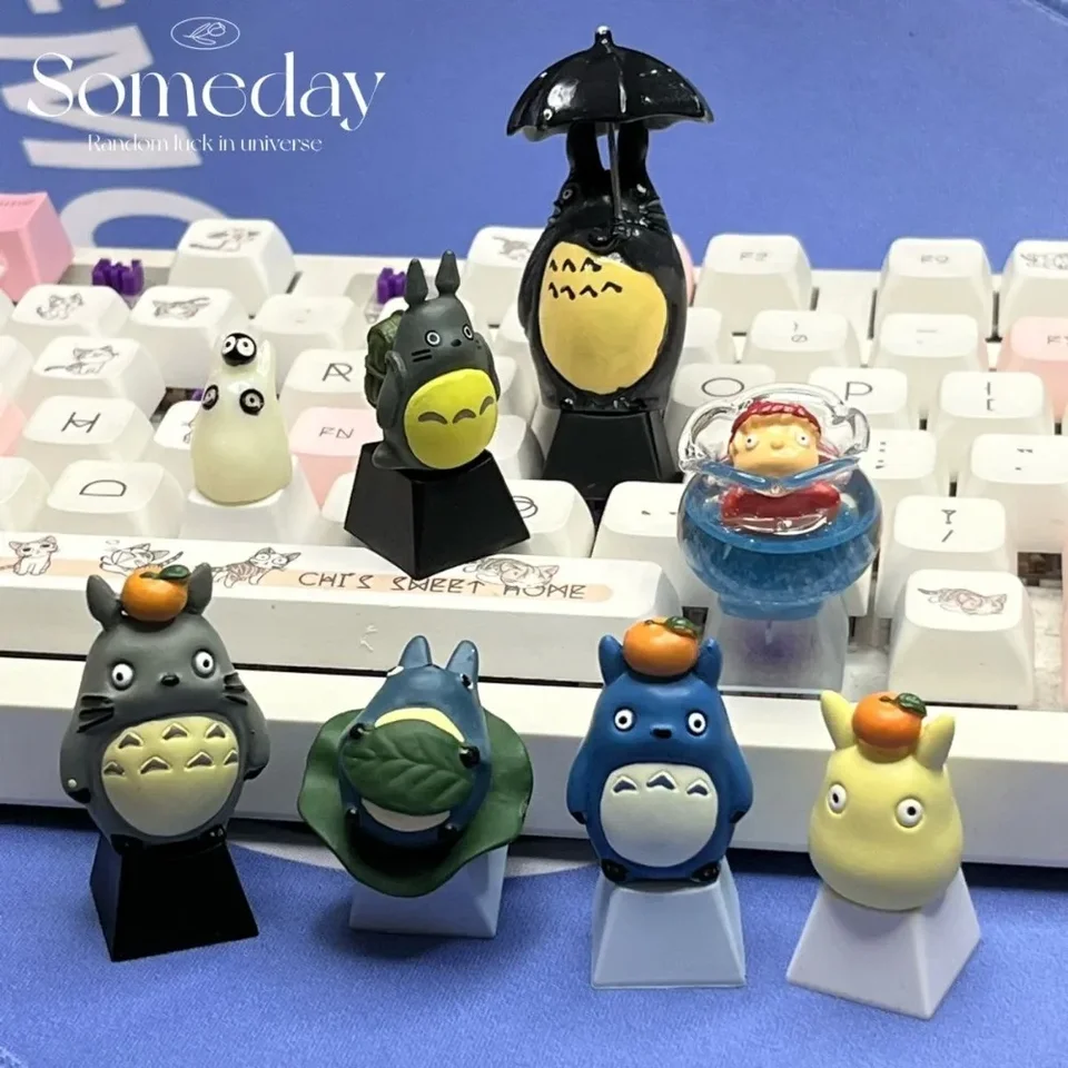 Miniso Cinnamon Roll Sunflower Totoro Keycap Anime Kawaii Keycap pre mechanickú klávesovú čiapku dekoratívne príslušenstvo 1 kus DIY