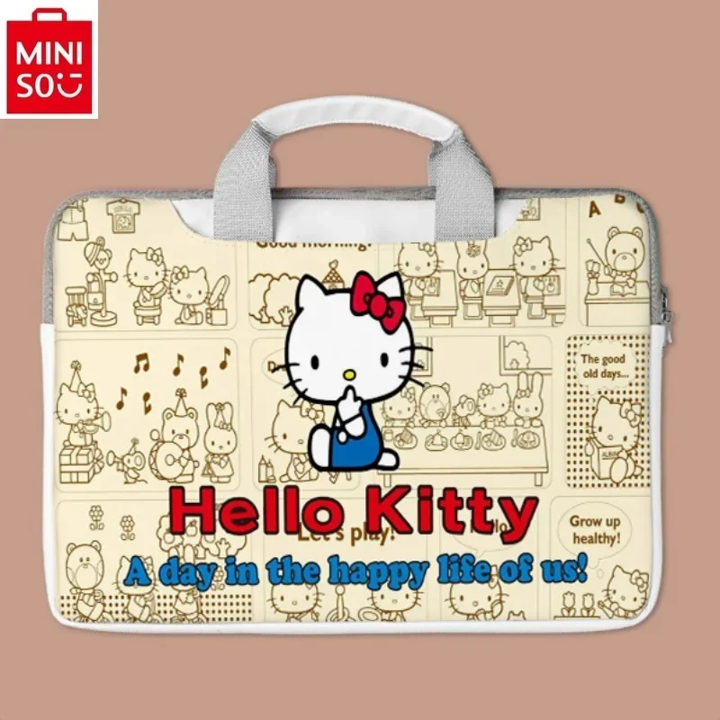 Miniso Cute Cartoon Hello Kitty Laptop Bag 14 15,6 16 palcovej veľkej kapacity Dámska kancelária Kancelária Kancelári