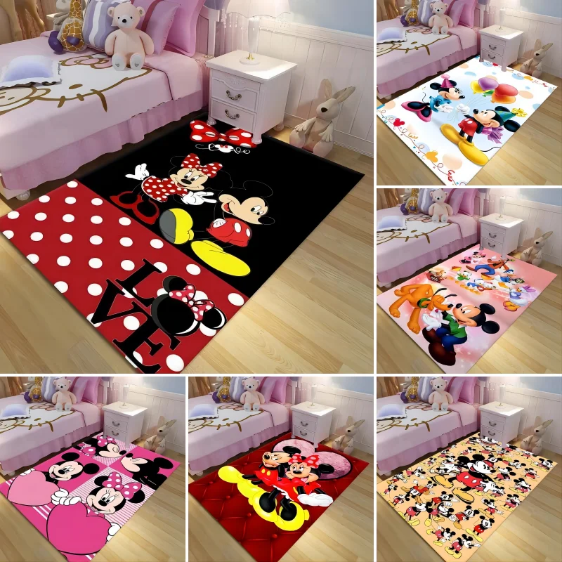 Miniso Disney Carpet Mickey Minnie Series veľké koberce pre spálne nočné dekorácie obývacia izba detské plazenie non smyk podlahová podlaha