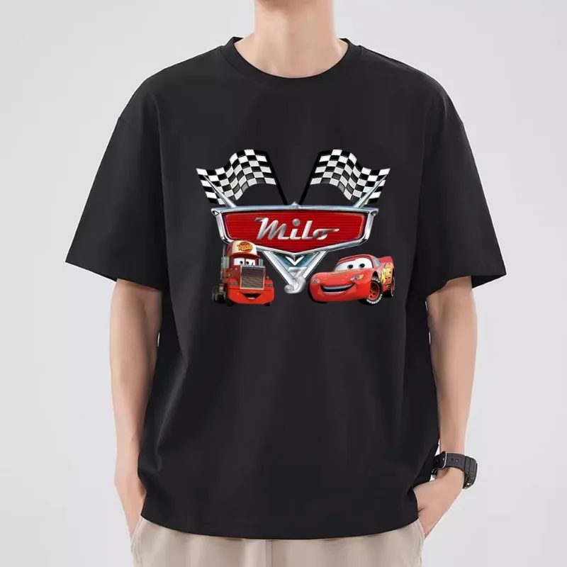 Miniso Disney Cars T tričko Men pár kombinácie oblečenia s krátkym rukávom módne tričko Ženy bavlna