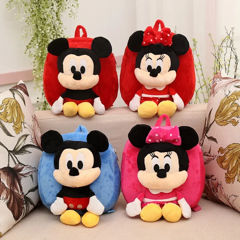 Miniso Disney Creative Detský plyšový batoh Mickey Doll Doll Doll Doll Batoh Express Cute Detry Batoh's Batoh