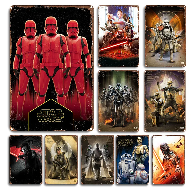 Miniso Disney Marvel Star Movie Wars Metal Tin Sign Portrét plagátu a tlačeného umenia pre obývaciu izbu stena dekorácie cuadros