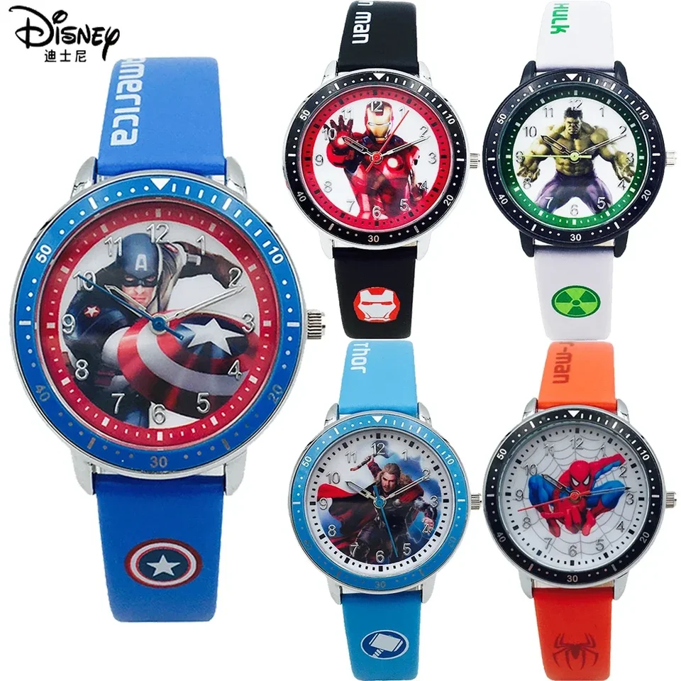 Miniso Disney Spider Man Detské hodinky Iron Man Hulk Cartoon Quartz Watch Student Witerproof Quartz Watch Festival Darčeková hračka