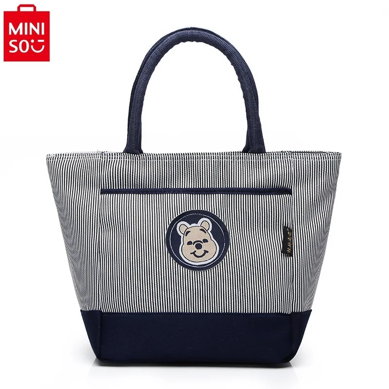 Miniso Disney Winnie Bear kreatívna kabelka Dámska móda Vysoko kvalitné plátno Veľká kapacita Storage Lunch Box Nákupná taška