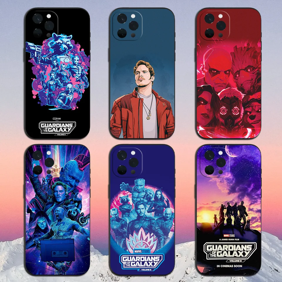 Miniso Guardians of the Galaxy Telefon Case pre iPhone 11 12 13 14 15 16 Max Pro Plus Soft Shell