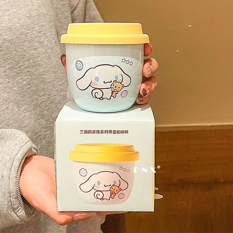 Miniso Hello Kitty Anime Kawaii keramický hrnček Ženy roztomilé Cinnamoroll Mlieko raňajky Pitie šálky Detské darčeky pre dievčatá