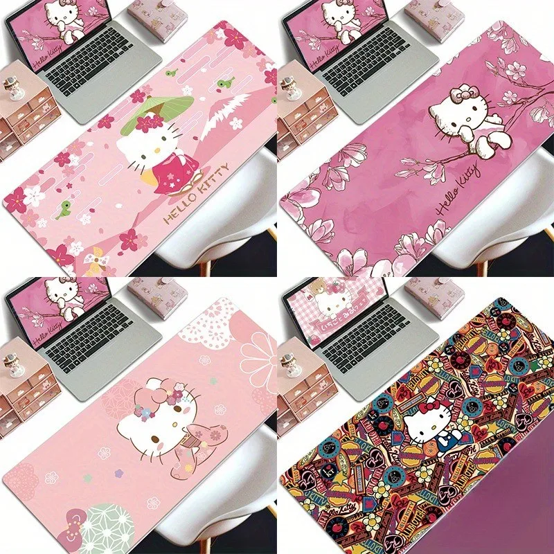 Miniso Hello Kitty Print Mouse podložka nekĺzavá veľká počítačová klávesnica stola Domáce dekorácie počítačových hráčov Locking Edge MousePad