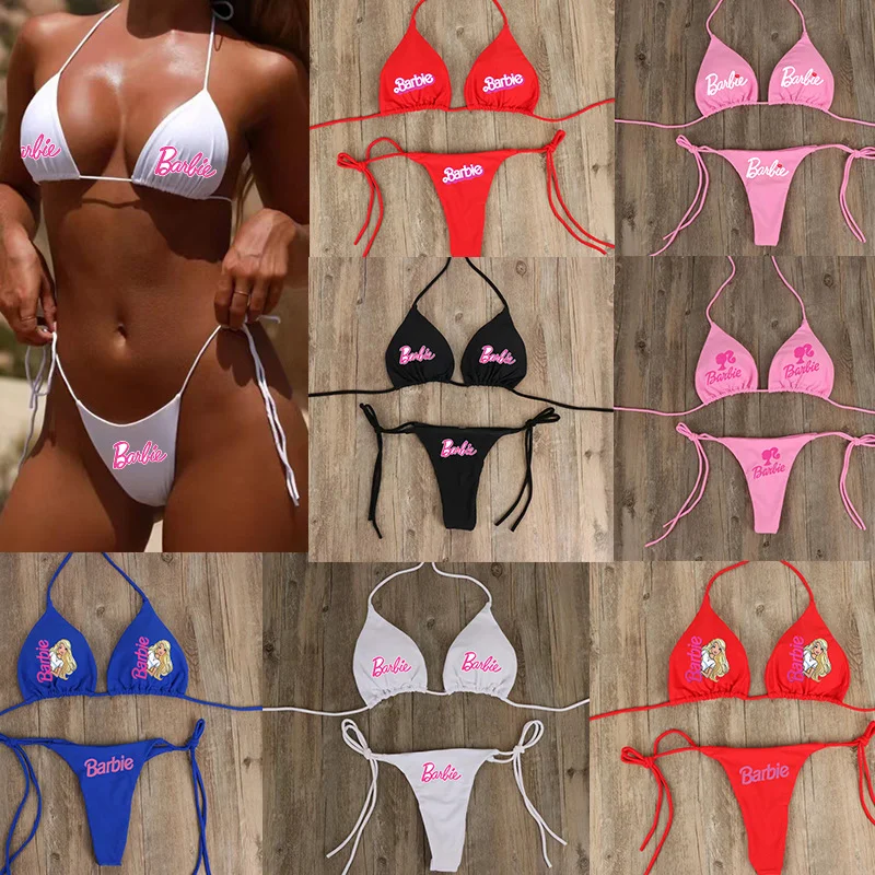 Miniso Kawaii Cartoon Anime Barbie Underwear Cute Bikini Underwear Beach Pants