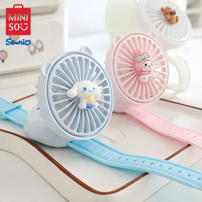 Miniso Kuromi Prenosný roztomilý fanúšik tichého vetra zápästia Cinnamoroll Kawaii Watch