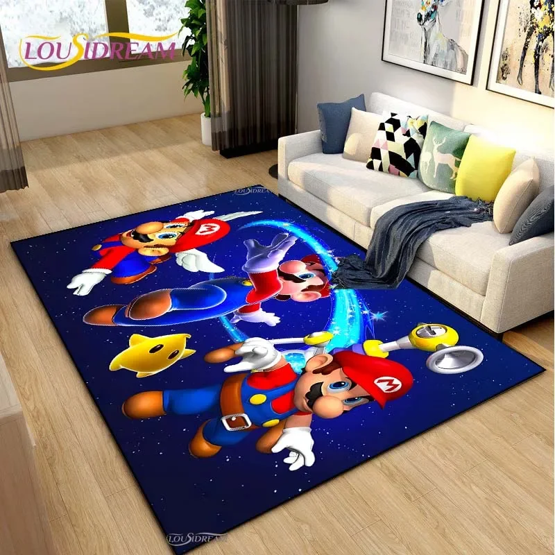 Miniso Mario Cartoon Anime Carpet pre obývaciu izbu Spálňa Roztomilé koberce kuchynské dvere deti unslip podlahové rohože