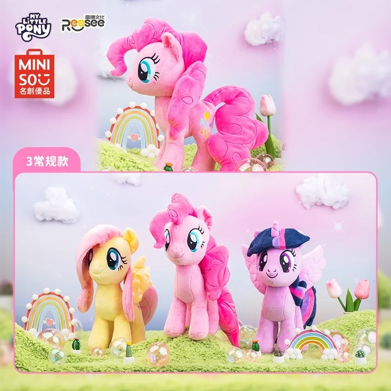 Miniso My Little Pony Pinkie Pie Twilight Sparkle Fluttershy 35 cm plyšová bábika plyšový anime Periférna figúrka hračka narodeniny darček