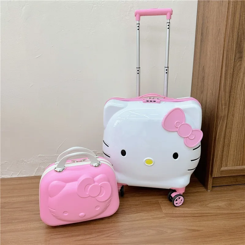 Miniso New Hello Kitty 20-palcový kufr 14-palcový kozmetický puzdro Detský módny kufr
