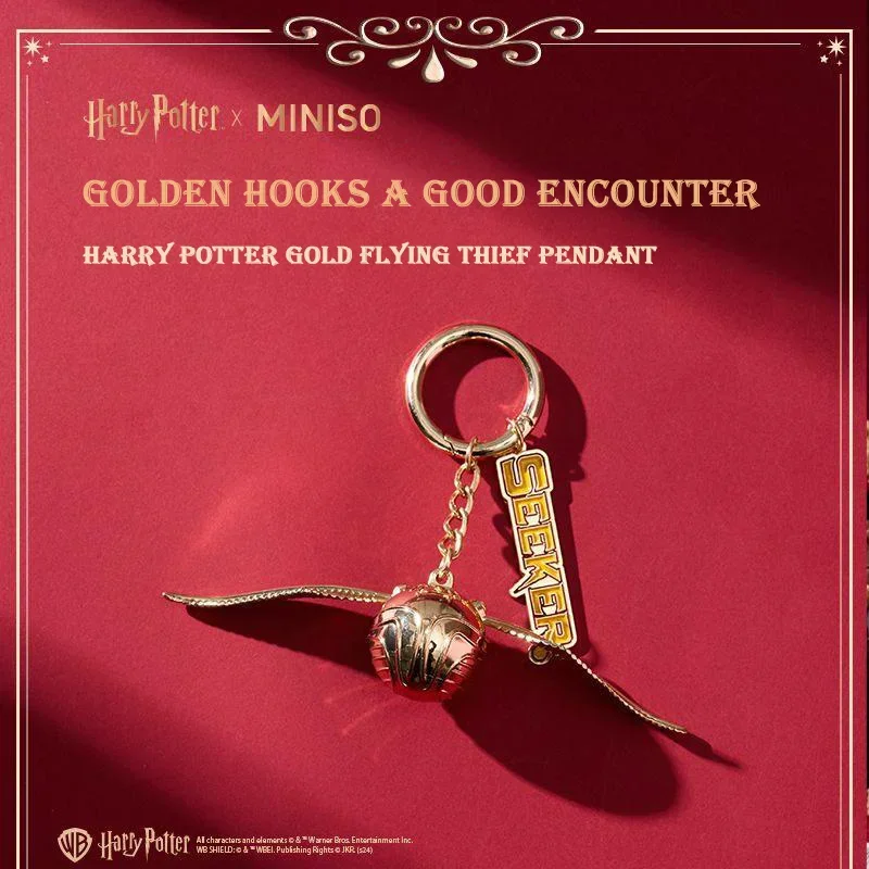Miniso Oficiálne originálne série Harry Potter Gold Flying Thief Zlodej prívesky Keychain