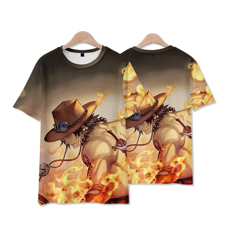 Miniso One Piece Pánske tričko Karoo 3D výtlačky Príležitostné krátke rukávy Tees módne anime tričká Mužské nadmerné oblečenie
