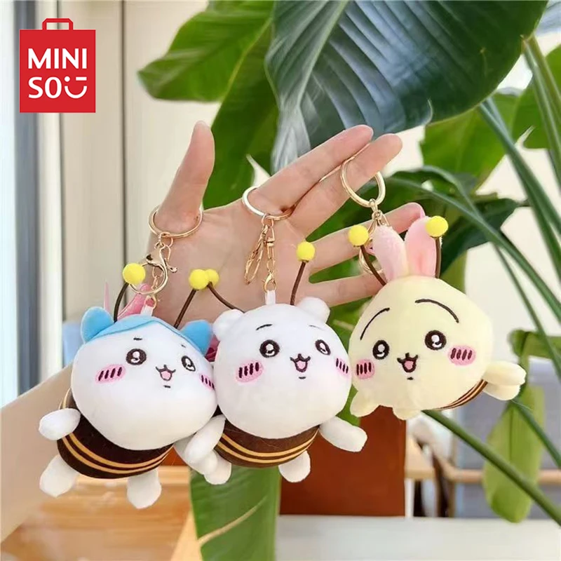 Miniso plyšový keychain séria Chiikawa Series Little Bee Cartoon Doll Hachiware Usagi batohy