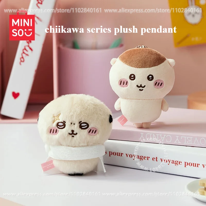 Miniso plyšový prívesok Chiikawa séria kawaii karikatúra karikatúra hračky pre deti narodeniny Darček roztomilý dekorácia Rakko Kurimanju Keychain
