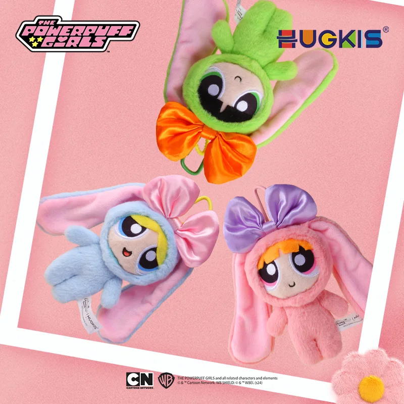Miniso Powerpuff Girls Season New Kawaii Bow kravata plyšový prívesok Anime Blossom Bubbles Bubbles Buttercup Doll Figure Darče