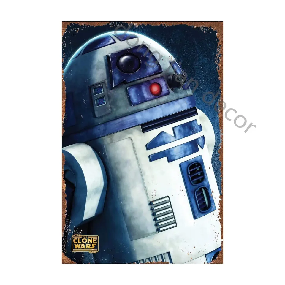 Miniso retro hviezdne postavy kovové tanier maľba Wars Wars Restaurant Spálňa dekorácia železný plech maľba