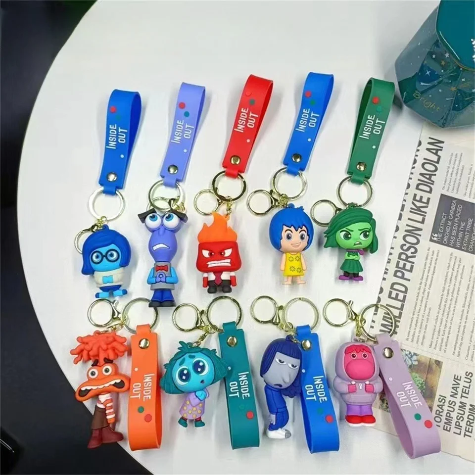Miniso roztomilý karikatúra Disney Disney vo vnútri kľúča Anime radosť smútok hnev znechutená strachová akčná figúrka hračky Key prstene kawaii tašky pero